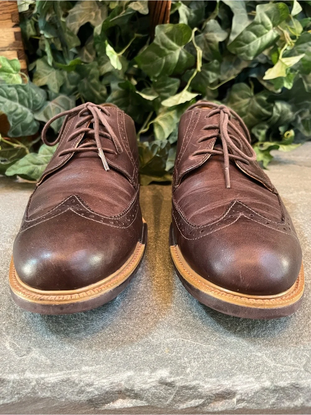 Cole Haan Grand OS Men's Brown Leather Wingtip Oxfords Brogues C21824 Size 10M